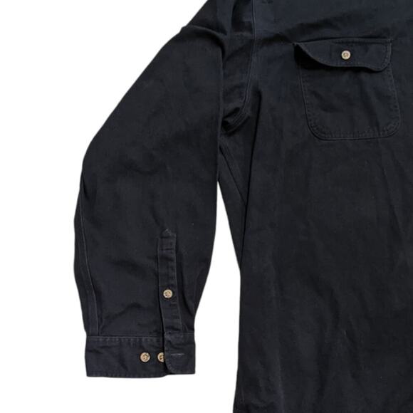 Carhartt 3XL Tall Navy Heavy Work Wear Button Down Leather Tag Velcro Patch - Picture 6 of 10